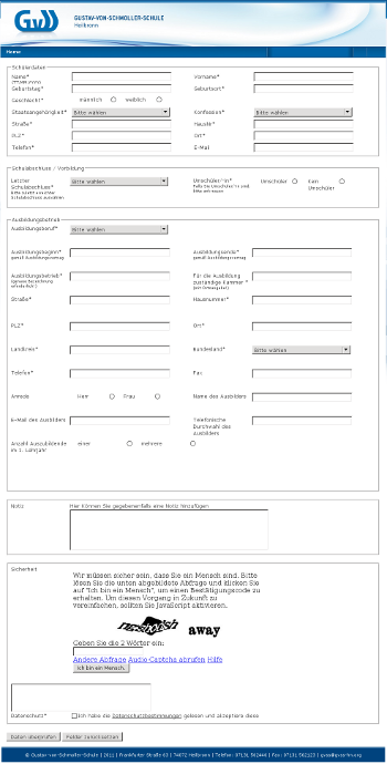 GvSS Anmeldung Online GvSS Anmeldung Online